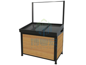 <span class=keywords><strong>Estante</strong></span> de Exhibición de Verduras de Doble Cara, Metálico y de <span class=keywords><strong>Madera</strong></span>, para Tiendas de Frutas y Verduras Frescas - Product Image 5