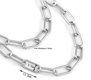 Paslanmaz çelik moda uzun bağlantı zinciri kolye bilezik küpe takı zinciri bulguları