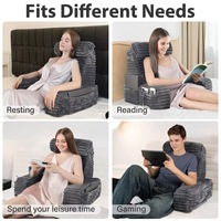 Vakuumkomprimiertes Gestreiftes Plüsch-Lesekissen mit Seitentaschen, Maßgefertigter Stoff, Bett-Rückenlehne, Sofa, Geringer Frachtvolumen unter 0,3CBM