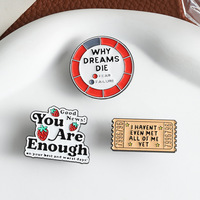 Citation inspirante, slogan motivant tendance « Tu es suffisante », badges métalliques, épingles de revers en émail souple avec attache en caoutchouc