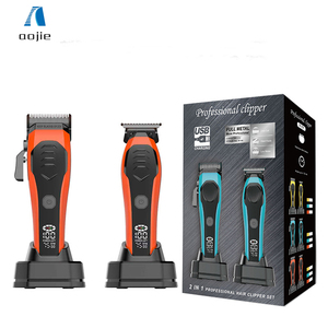 Cortadora de <span class=keywords><strong>pelo</strong></span> potente inalámbrica con logotipo personalizado, cortadora de <span class=keywords><strong>pelo</strong></span> ajustable recargable con base de carga <span class=keywords><strong>para</strong></span> salón - Product Image 1