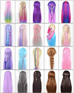 Tête de poupée factice bon marché de bonne qualité tête de mannequin <span class=keywords><strong>d</strong></span>'entraînement de cheveux en fibre synthétique pour modelage pour tresses - Product Image 6