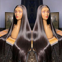 Wig Rambut Asli Manusia Lurus dengan Baby Hair, Pre Plucked 13X6 13X4 Hd Lace Front, Kepadatan 200% 250%, Hairline Alami