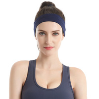 Bandeau de sport en tissu nylon haute élasticité pour femme, couleur unie, à quatre aiguilles et six fils, classique, pour yoga, professionnel