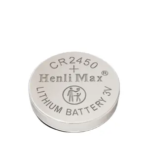 Henli Max CR2450 600mah 3.0V 전자 선반 라벨 및 원격 제어 전동 공구 라운드 3V 1.8 대한 기본 리튬 버튼 셀