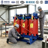 Transformateur sec triphasé 400 kVA 500 kVA 630 kVA 800 kVA, équipement d'isolation haute tension 10 kV, 60 Hz, cuivre, CE