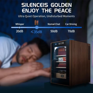 Vanace 46 litres 200 pièces en fibre de bois de cèdre moderne de luxe affichage numérique cave à cigares électrique armoire boîte miroir vente - Product Image 3