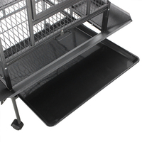 Vente en gros Grande cage en acier pour perroquets Cage à oiseaux avec toit Cage d'élevage