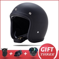 Casque de moto électrique certifié 3C BLD, en fibre de verre renforcée, léger, unisexe, style rétro, pour croisière