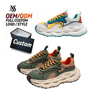 Man Sports Fashion Dad Shoes Breathable Knit Upper Flexible EVA/TPR Sole Hi-Poly Massage <b>Insole</b> Lightweight Platform - Product Image 1