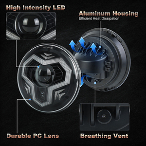 Faros LED OVOVS de 7 Pulgadas con Luz Diurna DRL, Señal de Giro, Luz Alta/Baja para Jeep Wrangler JK JKU TJ LJ CJ Hummer H1 H2 - Product Image 5