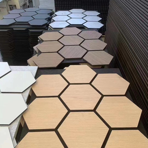 <span class=keywords><strong>Panneau</strong></span> acoustique décoratif auto-adhésif en MDF <span class=keywords><strong>perforé</strong></span> hexagonal, décoration intérieure en <span class=keywords><strong>bois</strong></span>, panneaux muraux absorbant le son - Product Image 3