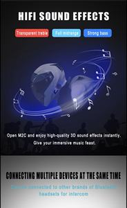 Maxto M2C 1000M Langstrecken-Intercom Bluetooth-Kopfhörer Motorradhelm-Headset mit <span class=keywords><strong>2</strong></span>-in-1-Mikrofon - Product Image 3