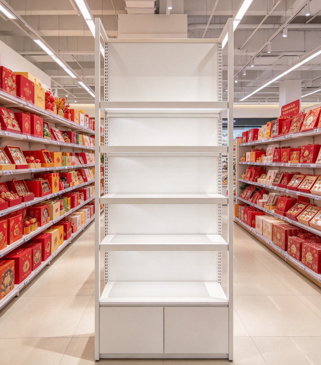 Supermarket Groceries Shelves White Supermarket Perfume Display Rack ...