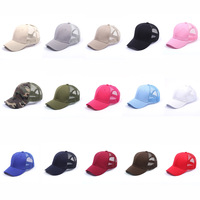 Topi bisbol lidah bebek modis, topi bisbol dengan jaring kuda untuk hari cerah di katun