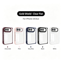 Coque de téléphone transparente à dos plat, anti-rayures, anti-taches, avec cadre à couverture intégrale et alignement parfait, couleurs assorties, pour iPhone Duo