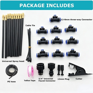 Kit Microirrigazione a Spruzzo, Sistema di <span class=keywords><strong>Irrigazione</strong></span> a Goccia Regolabile per Giardino <span class=keywords><strong>con</strong></span> <span class=keywords><strong>Tubo</strong></span> PE Spesso da 20m, Kit <span class=keywords><strong>Irrigazione</strong></span> Fai-da-te - Product Image 2