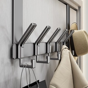 Perchero de pared con ganchos, autoadhesivo, sin necesidad de taladrar, diseño minimalista para almacenamiento en cocina y baño - Product Image 1