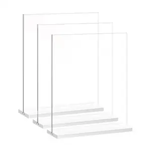 Kainice A4 A5 A6 Factory Personalised Triangle T L Shaped clear Menu Card Holders Acrylic Sign Holder