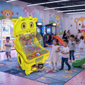 Máquina de Juego Arcade FEZA con Monedas, Pelota Saltarina en Forma de Gato Amarillo de Plástico, Luces Intermitentes, para Niños de 3+ Años, en Inglés, para Interiores - Product Image 3