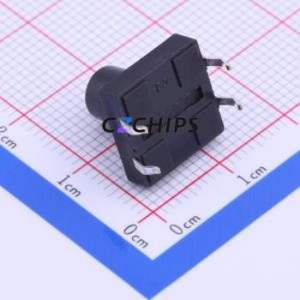 TC-1103-C-O Tactile Switch Through hole Component THT-4P,12x12mm Switch Single Pole Single Throw Round Button 2.6N Through Hole - Product Image 2