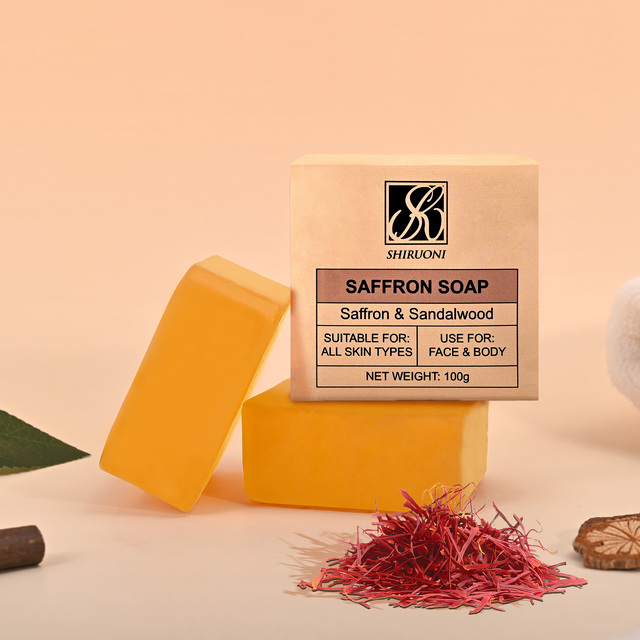 Private Label Soap Bar Lighten Acne Marks Soothing Oil Control Exfoliating Saffron Goat Milk Soap