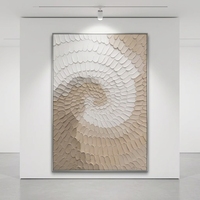 Peinture à l'huile abstraite moderne de luxe peinte à la main, technique impasto épaisse au couteau, sur toile, spirale radieuse, taille personnalisable