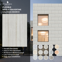 Panneau de pierre de travertin 3D léger, feuille de placage flexible pour revêtement mural extérieur, matériau de revêtement mural extérieur, carreaux de placage mural en pierre