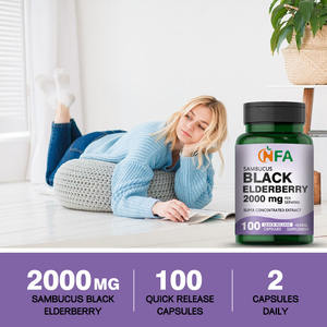 Lower Priect Sambucus Black Saúco Suplemento promueve la salud respiratoria y mejora el bienestar general Cápsulas de saúco - Product Image 5