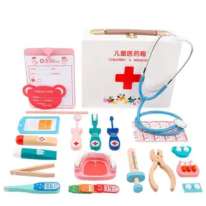 Chcc bolsa de pano de simulação, crianças jogar casa, médico, brinquedo de injeção, presente, crianças, madeira, outros brinquedos educativos