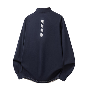 Veste de survêtement à col montant mi-zippé à manches longues avec design bicolore - Product Image 4