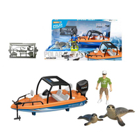 Figurine articulée humaine, modèle ours polaire, jouets de sauvetage animalier avec bateau et avion