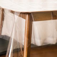 Couverture de nappe en plastique Feuille de PVC transparente Nappe de protection Nappe transparente imperméable et résistante à l'huile Nappe transparente