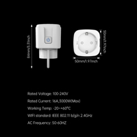 Prise intelligente SIXWGH Matter EU Schuko 16A WiFi avec moniteur d'énergie, compatible avec Apple Home, Google Home, Alexa et l'application Tuya