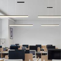 Lumière suspendue rectangulaire moderne pour salle de réunion de bureau commerciale, salle de classe, panneau suspendu, plafond, bande LED linéaire