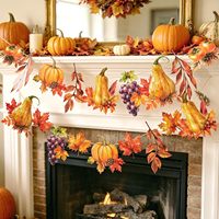 Décorations de bannière de récolte d'automne, bannière d'automne avec citrouilles, feuilles d'érable, fruits de la récolte, pour cheminées, jardin, anniversaire