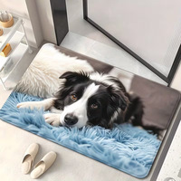 Tapis de bain et paillasson antidérapant en caoutchouc fabriqué à la machine, super absorbant, motif chien 3D, adapté aux animaux domestiques, idéal pour la maison, l'hôtel et le bureau