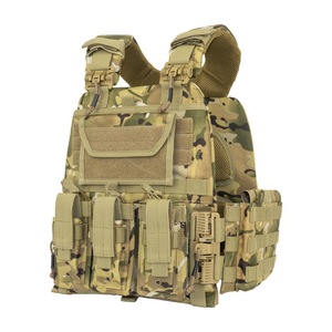 Gilet Tattico Modulare con Taglio Laser, Fondina Nera, Portaoggetti in Tessuto Oxford Rosso, Portacaricatori a Sgancio Rapido, Bandoliera Molle e Portapiastre - Product Image 1