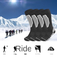 Chaussettes d'hiver en coton sans couture personnalisées avec logo pour enfants et adultes, chaussettes de randonnée et de ski avec motif imprimé sur le bord