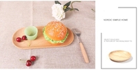 Vente en gros Petit plateau de service rectangulaire en bois de hêtre sculpté sur mesure pour la cuisine, le stockage de gâteaux à sushi, le restaurant et la maison