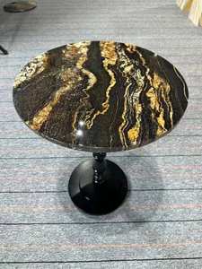 Dalle de quartzite noir or moderne de luxe, polie, imperméable, pour plan de travail, décoration intérieure, design élégant pour mur de fond - Product Image 6