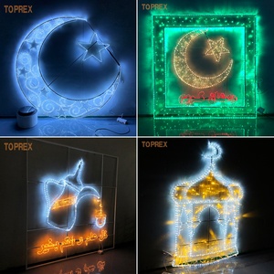 Luz LED Octogonal Grande para Ramadán Kareem, Decoración <span class=keywords><strong>de</strong></span> Pared Exterior Impermeable para el Festival Musulmán Eid Al-Fitr, Iluminación Comercial - Product Image 3
