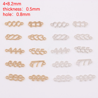 Connecteurs Breloques Chiffres Porte-Bonheur 0-9 en Or Rempli 14K, Pendentif Numéro Angélique 4*8.2mm pour Fabrication de Bijoux Colliers Permanents DIY