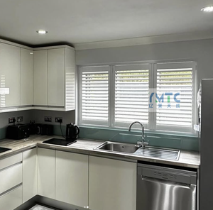 Volets de <span class=keywords><strong>plantation</strong></span> en bois blanc crème de Style rustique Volets de fenêtre de conception durable fabriqués en Chine/Volets d'armoires de cuisine - Product Image 6