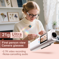 Cámara de Video Portátil S110 2.7K de Alta Definición, Gafas de Grabación de Video, Cámara Portátil Compacta para Viajes/Aire Libre/Deportes