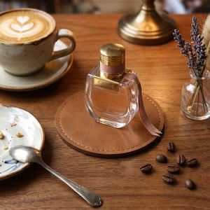 Double-Sided Thickened PU Leather Coaster Promotional Modern Design for Welcome <b>Gifts</b> Coffee & Tea Cup Mat Insulated Wholesale - Product Image 3