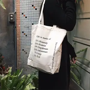 फैक्टरी थोक सस्ते दाम पुन: प्रयोज्य कैनवास शॉपिंग पर्यावरण अनुकूल टिकाऊ टोट कार्बनिक कपास बैग