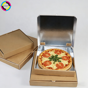 Caja de <span class=keywords><strong>Pizza</strong></span> Personalizada con Logotipo, Forrada con Papel de Aluminio, Ecológica, de Papel Kraft, con Aislamiento Térmico, para Entrega de Alimentos - Product Image 4