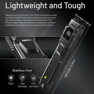 Портативный ультра-тонкий 3100 люмен светодиодный тактический фонарик перезаряжаемый с одним ключом вспышки водонепроницаемый дизайн USB зарядка - Product Image 4