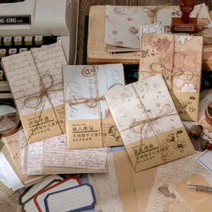 30支/套复古信纸材料纸DIY剪贴簿相册拼贴日记材料纸韩国文具
